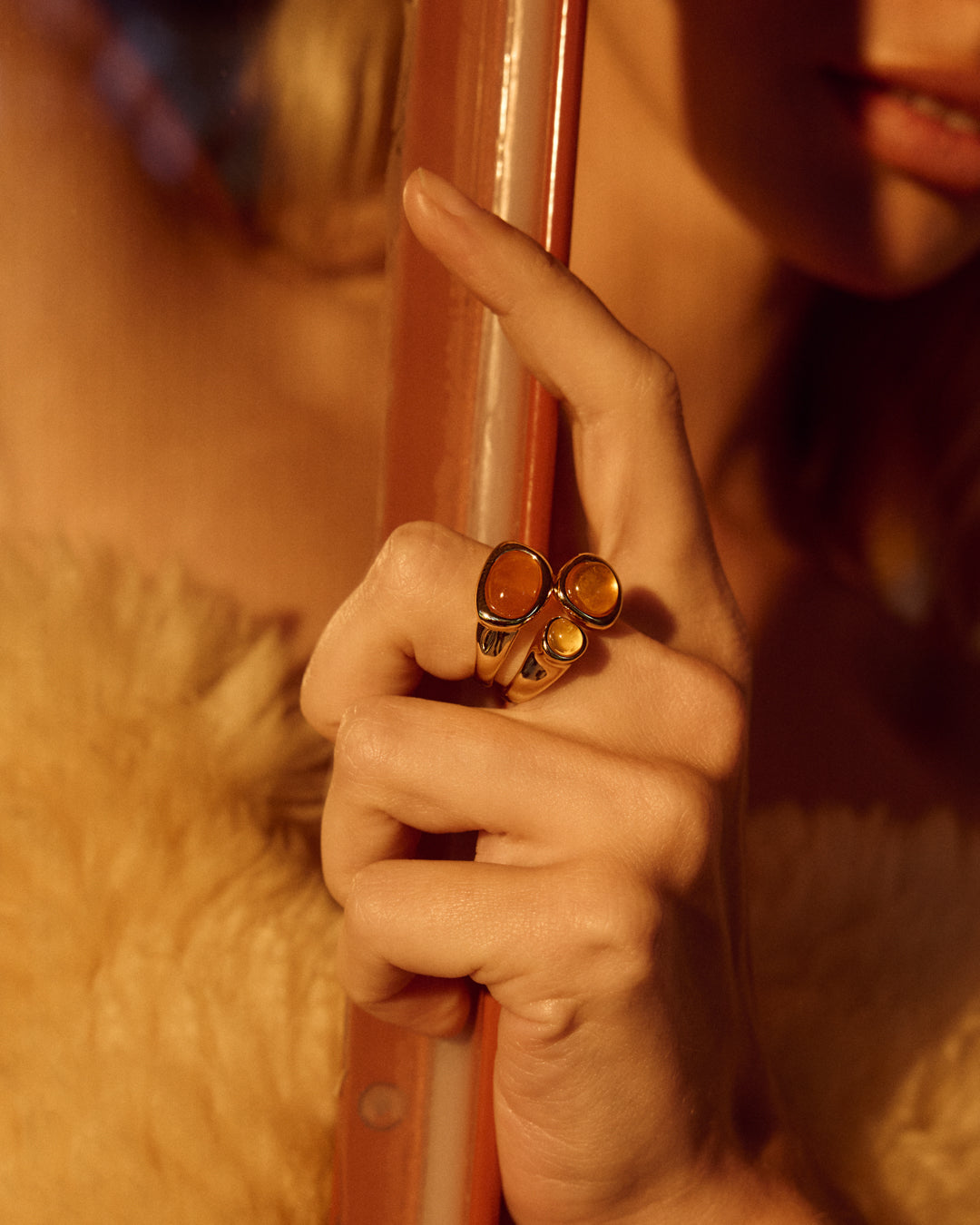 The Amber Honey Resin Ring