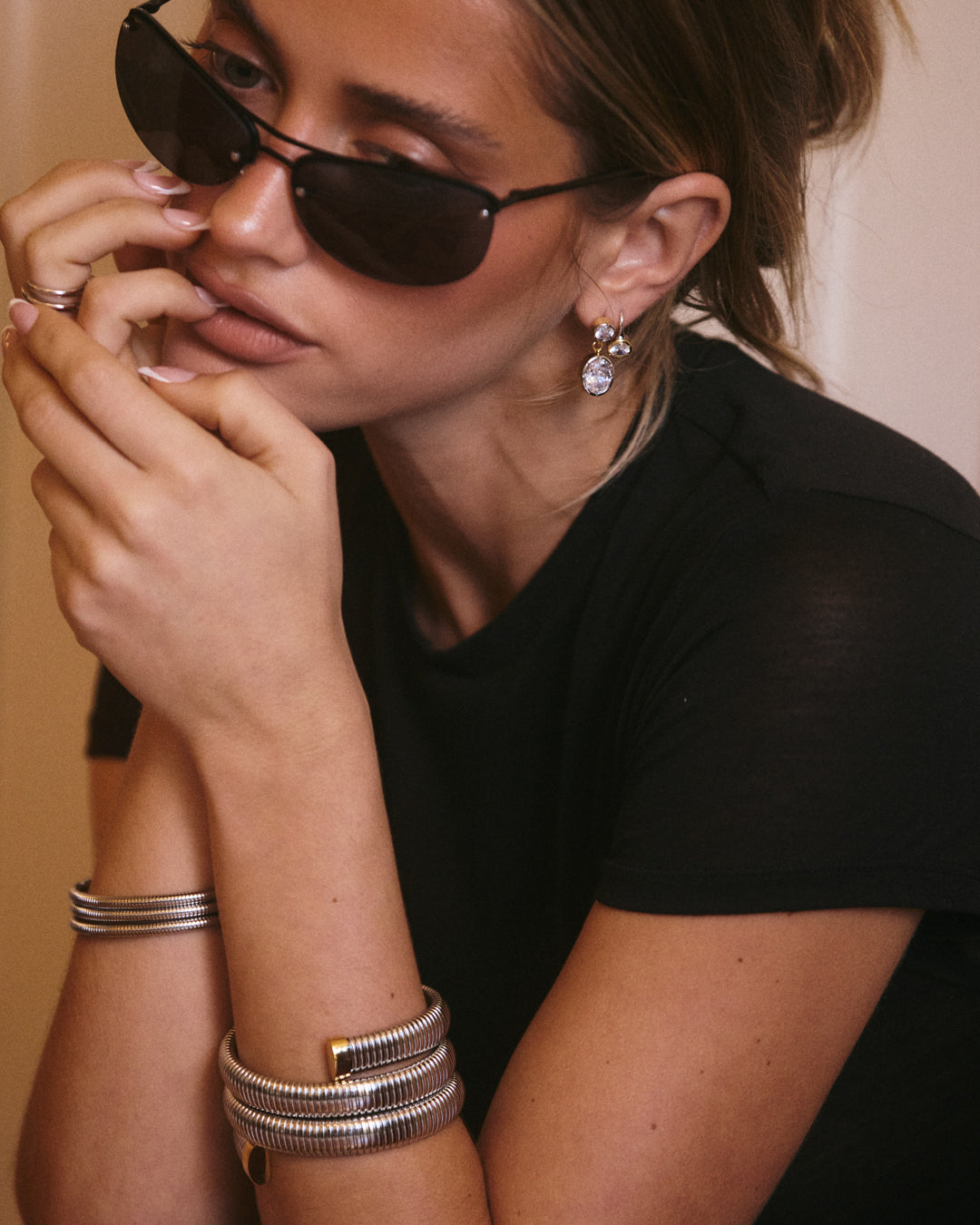 The Marais Drop Studs- Silver (Ships Late April)
