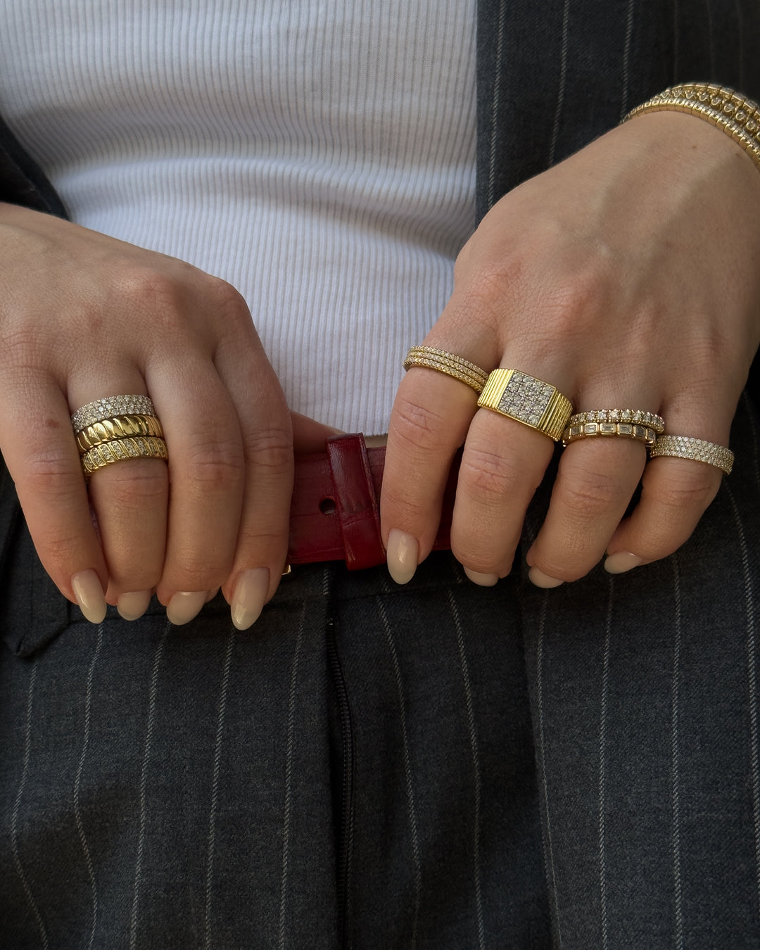 The Classic Pave Bands Set