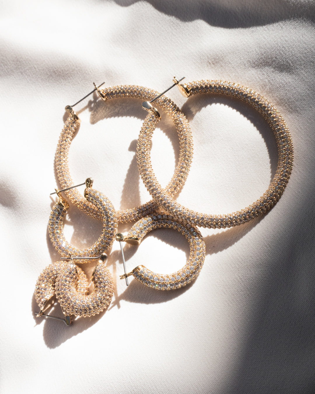 Pave Amalfi Hoops- Gold (Ships Late February)