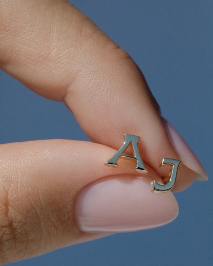 The Initial Stud Earrings [Vintage]