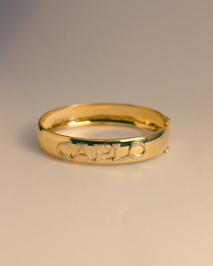 The Pave Initial Bangle