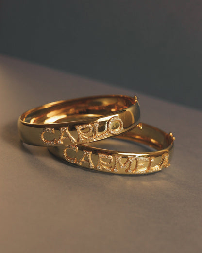 The Pave Initial Bangle