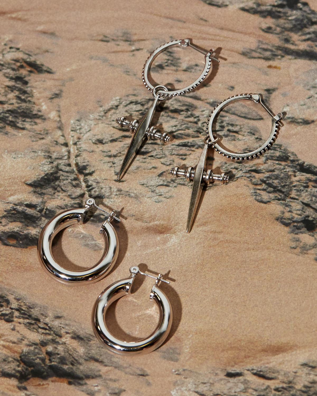 Cross Hoops- Silver (Ships Mid March)