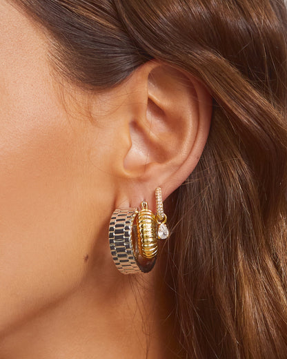 Ridged Mini Donut Hoops- Gold