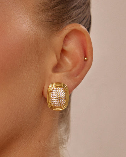 The Pave Oval Statement Studs