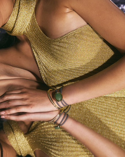 Sunset Stone Cord Necklace- Green