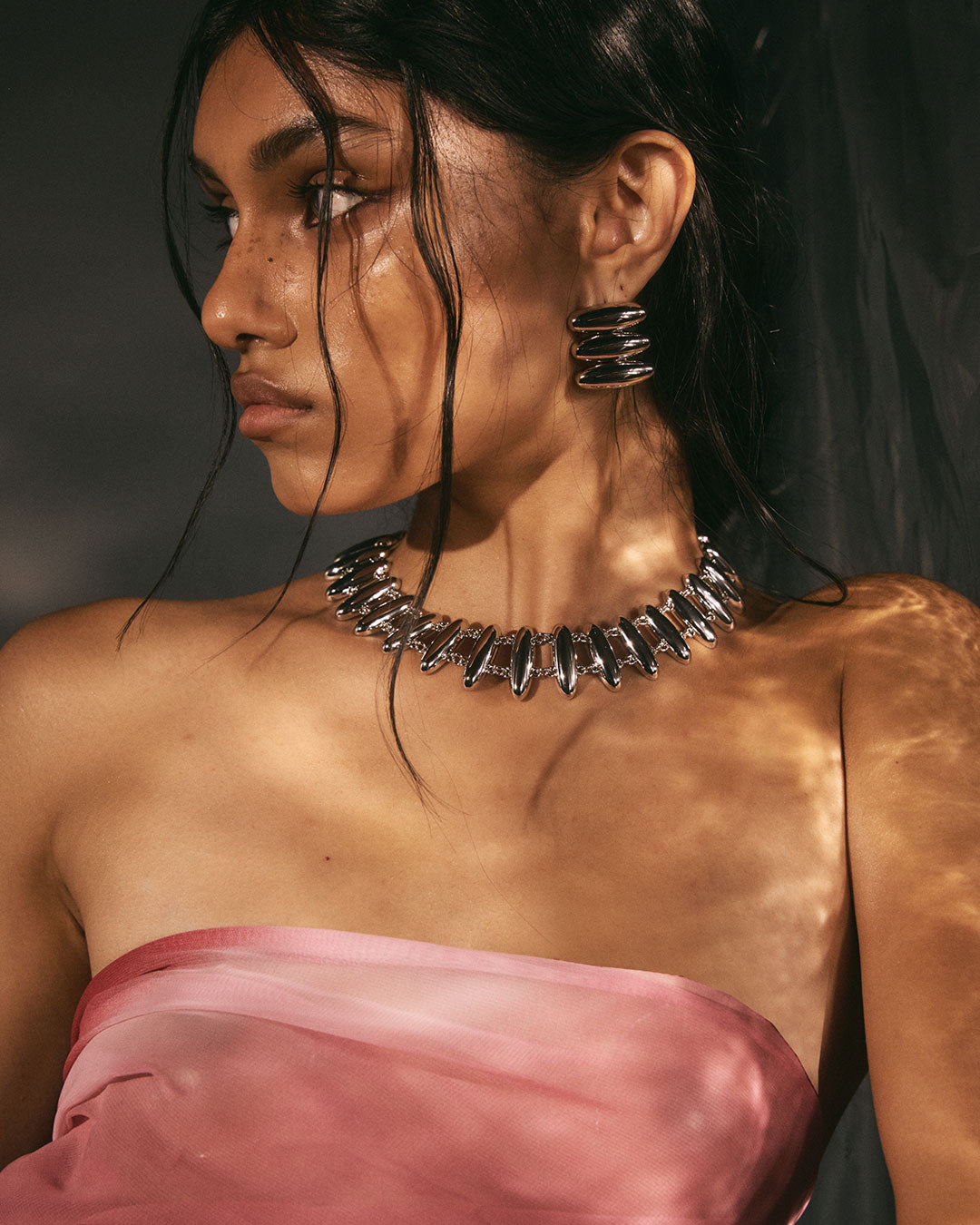 The Milan Bead Stud Necklace