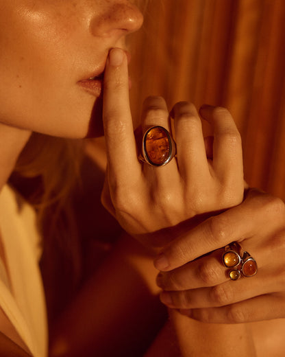 The Honey Resin Stud Ring