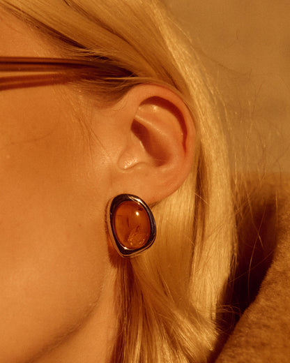 The Amber Honey Resin Studs