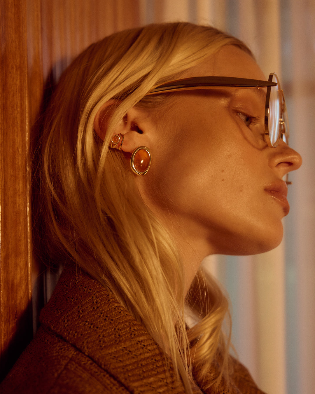 The Amber Honey Resin Ear Cuff