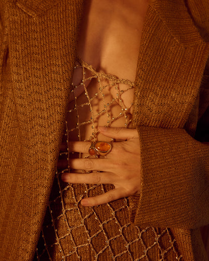 The Amber Honey Resin Ring
