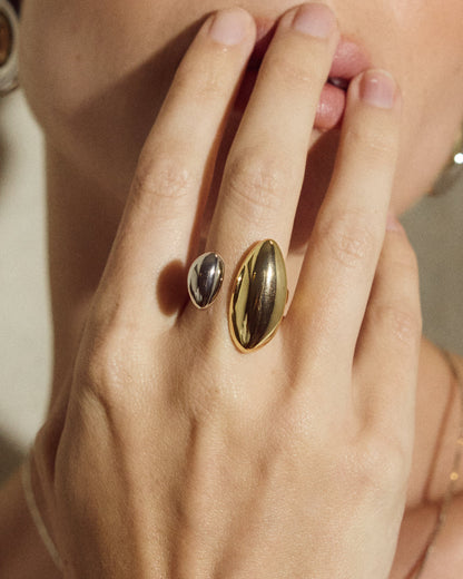 The Two-Tone Chrome Orb Ring