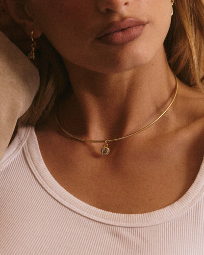 The Georgia Stone Omega Necklace- Gold