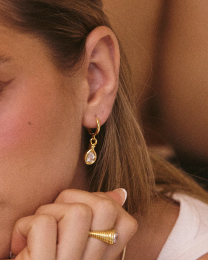 The Georgia Stone Knot Hoops- Gold