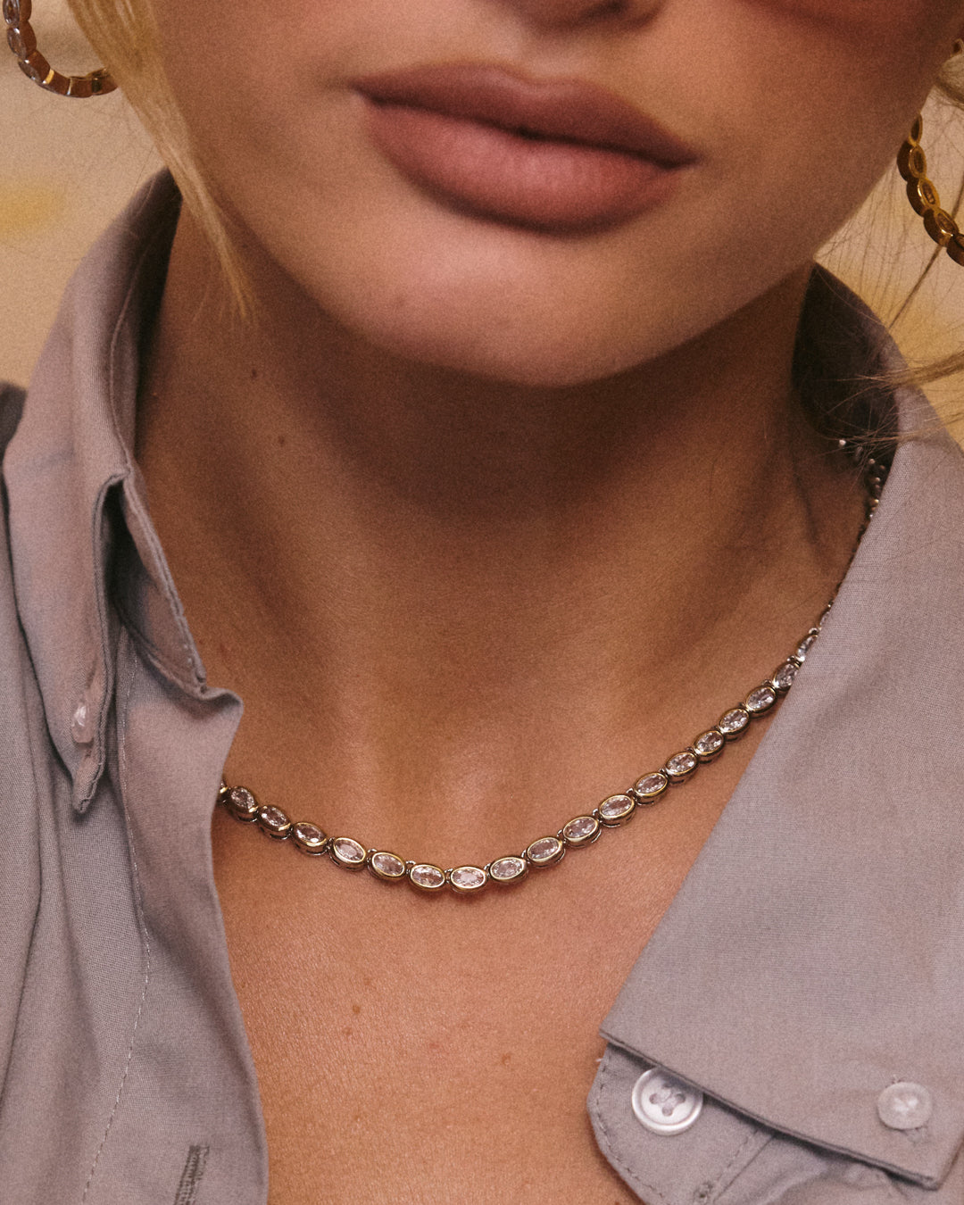 The Palais Tennis Necklace-Silver