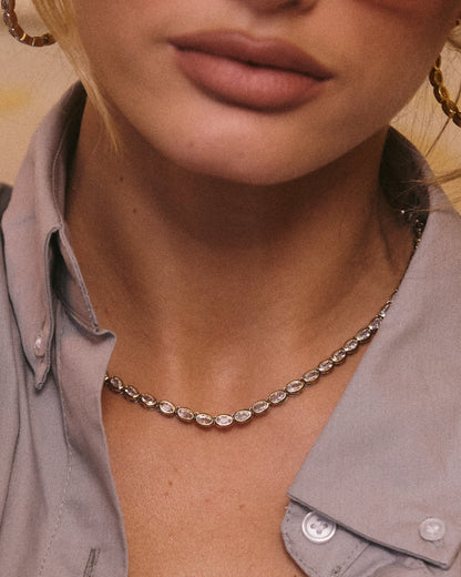 The Palais Tennis Necklace-Silver