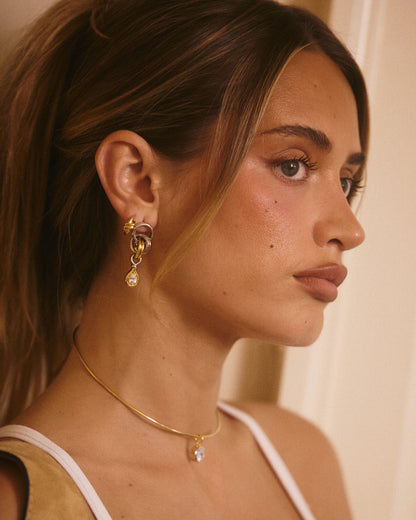 The Margaux Knot Hoops- Gold