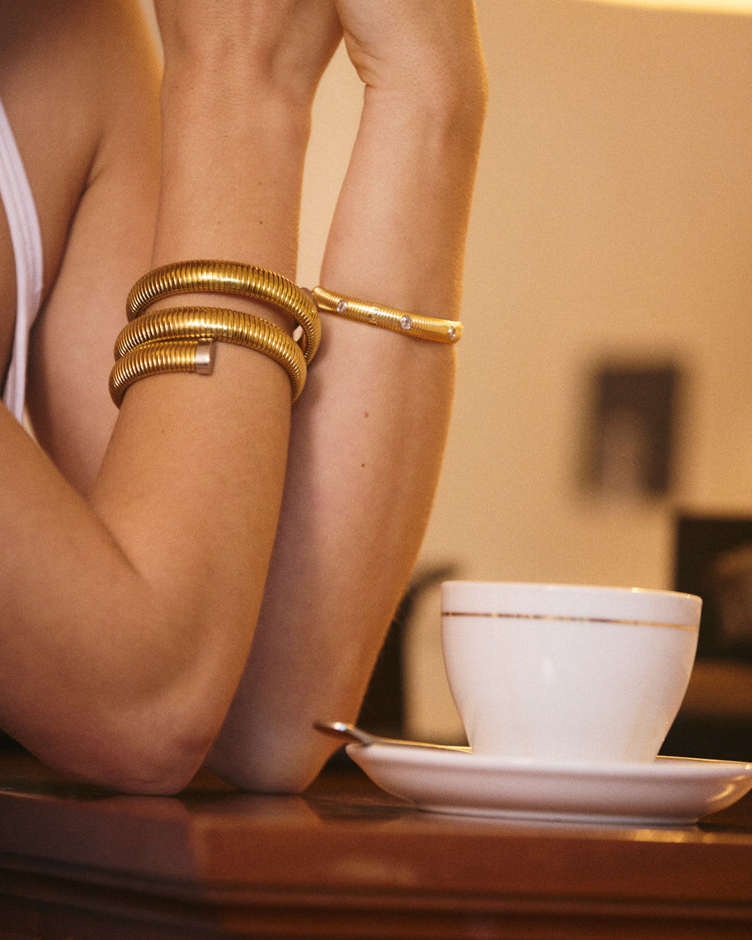 The Palais Flex Snake Chain Bracelet- Gold