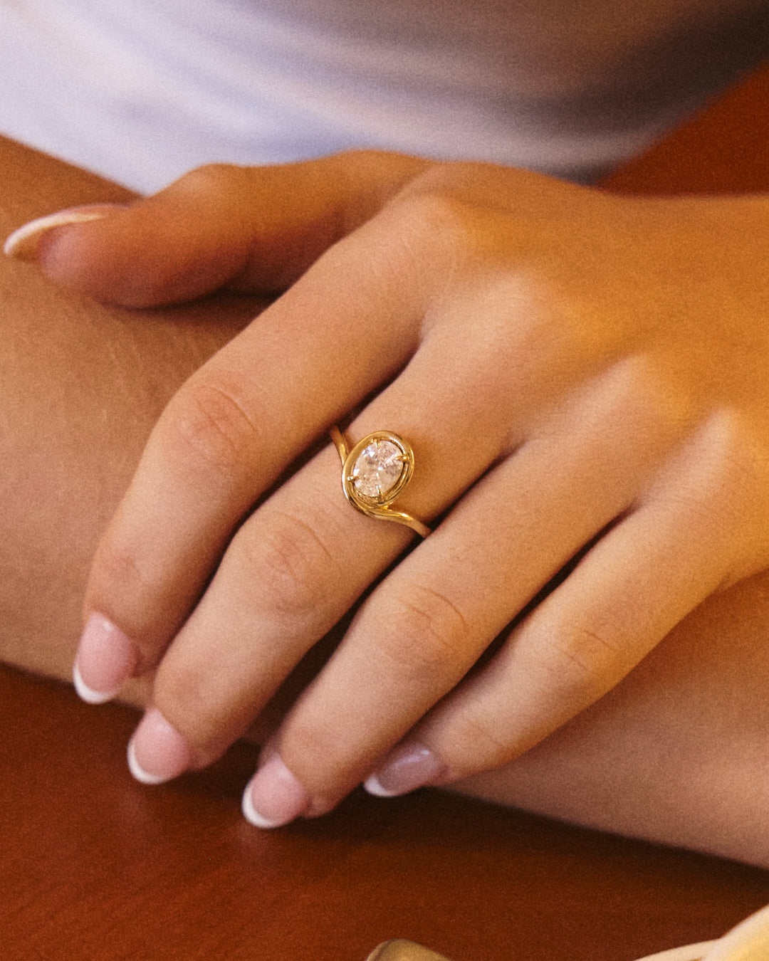 Bianco Nero Statement Ring-Gold