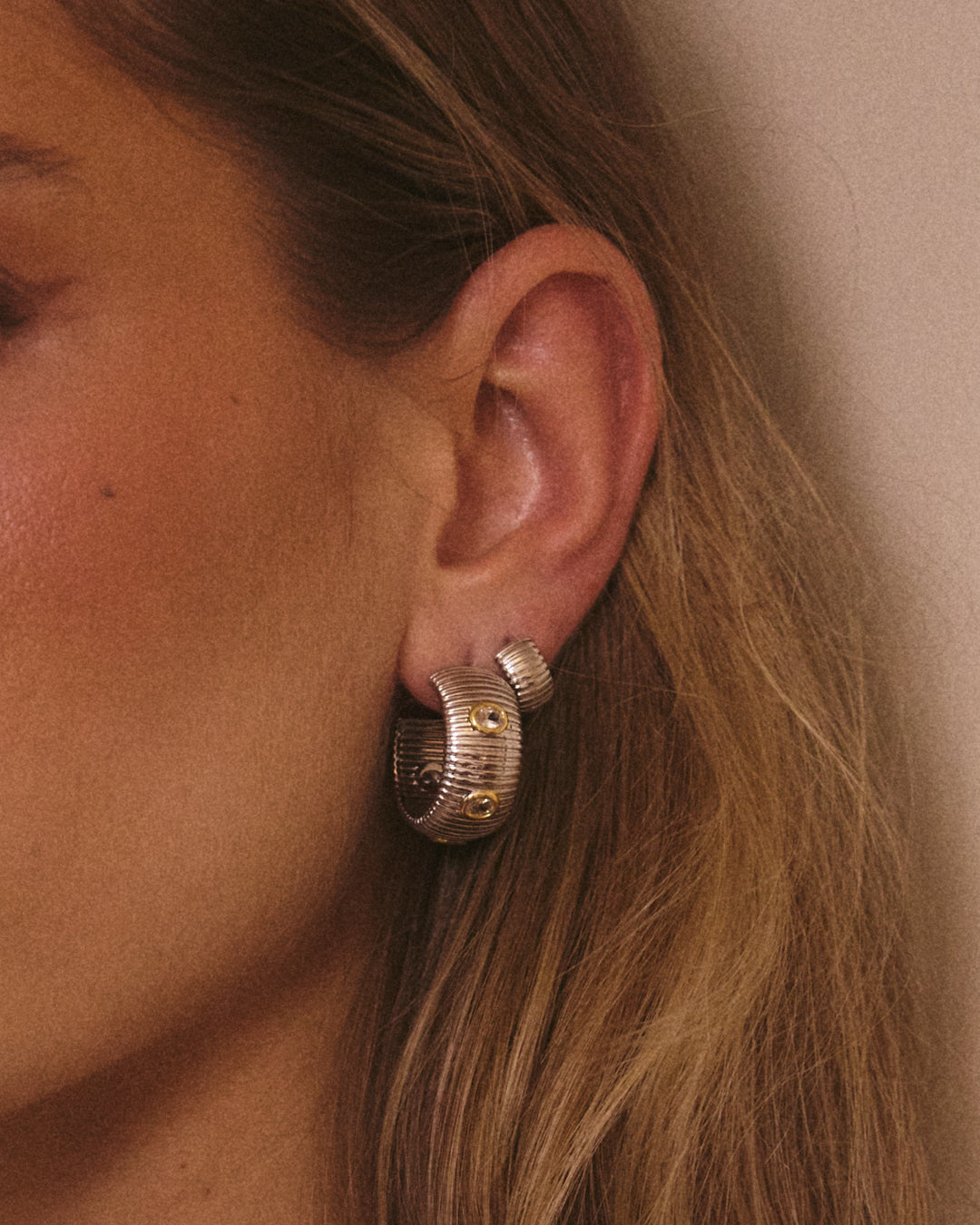 The Georgia Stone Earring Set- Silver