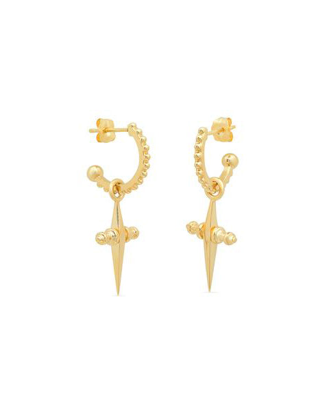 Mini Cross Hoops- Gold