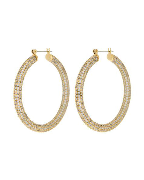 Pave Amalfi Hoops- Gold (Ships Late February)