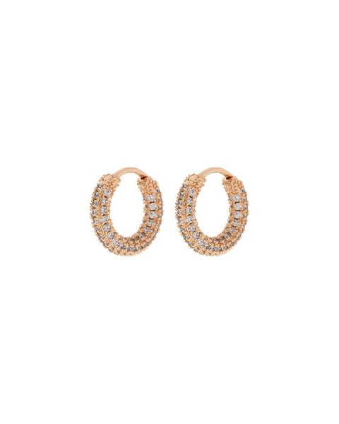 Pave Amalfi Huggies- Rose Gold