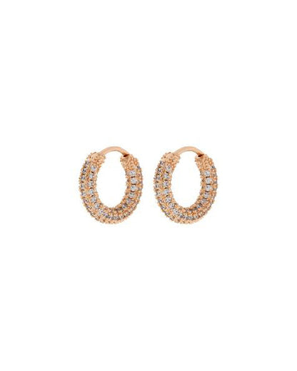 Pave Amalfi Huggies- Rose Gold
