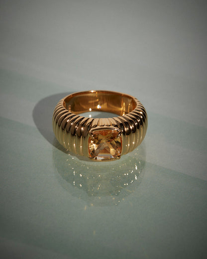 The Elizabeth Cushion Ring- Citrine