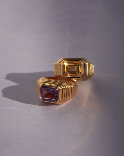 The Caroline Step-Cut Ring- Amethyst