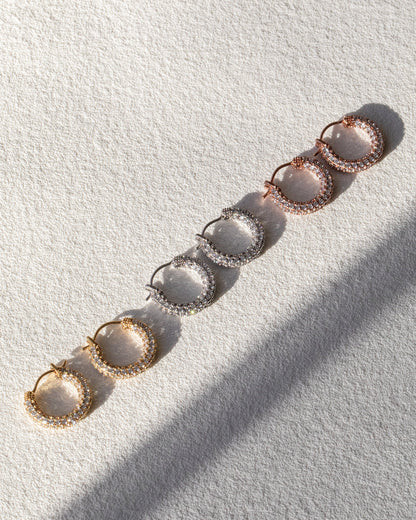Pave Amalfi Huggies- Rose Gold