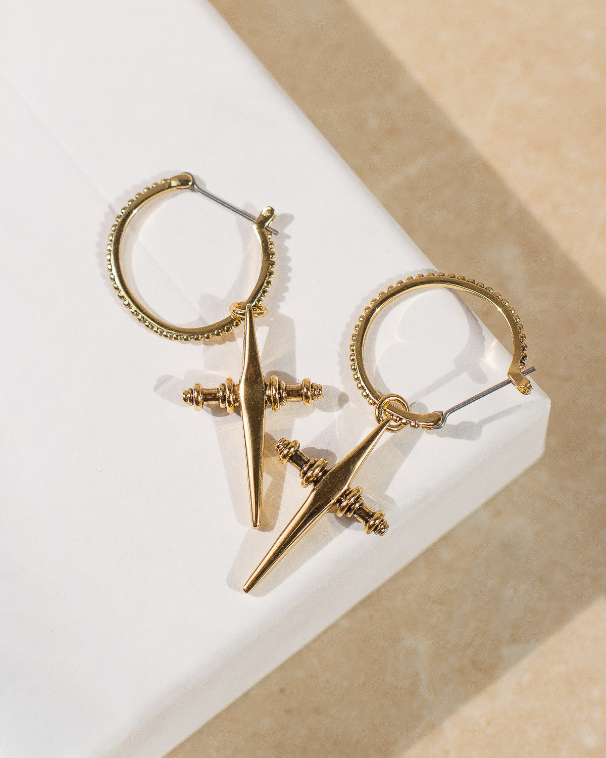 Cross Hoops- Gold (Ships Early April)