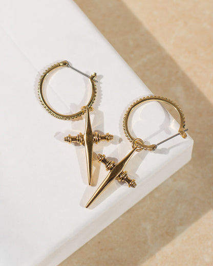 Cross Hoops- Gold (Ships Early April)
