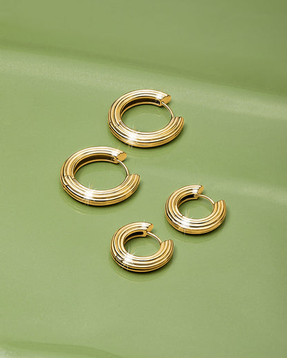The Ridged Amalfi Hinge Hoops