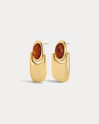 The Amber Honey Resin Statement Earrings