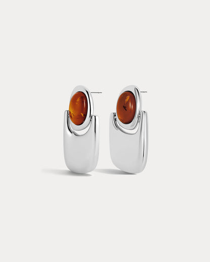 The Amber Honey Resin Statement Earrings