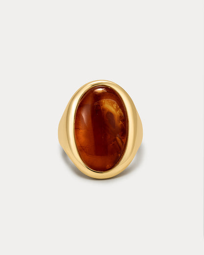 The Amber Honey Resin Statement Ring