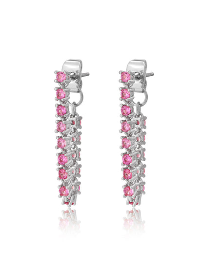 Ballier Chain Studs- Pink- Silver