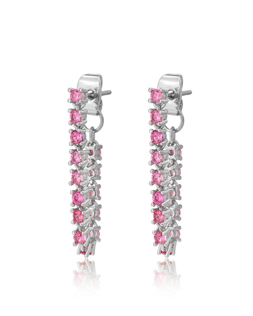 Ballier Chain Studs- Pink- Silver