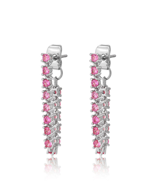 Ballier Chain Studs- Pink- Silver