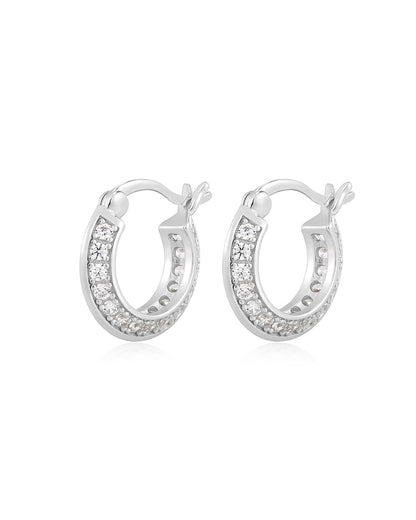 The Bevel Pave Edge Huggies