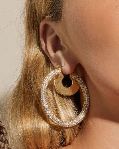 Pave Amalfi Hoops- Gold (Ships Late February)