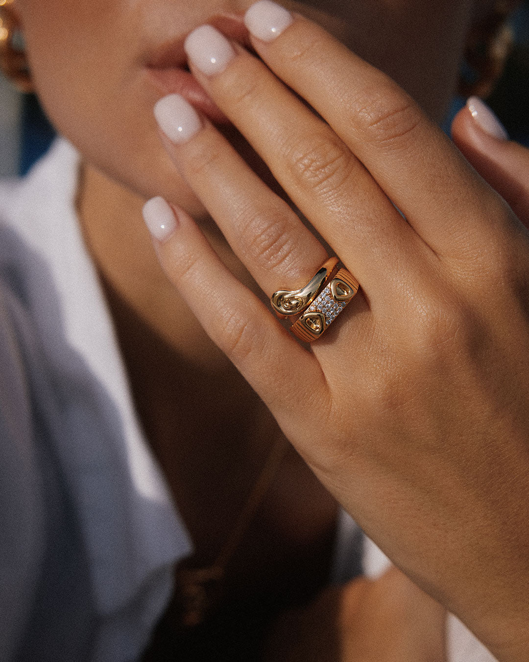 The Two-Tone Coquille Ring Set