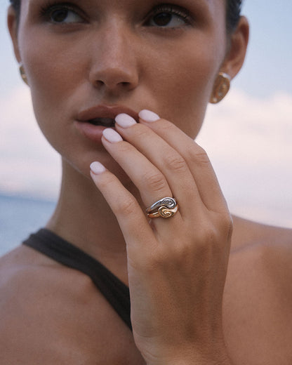 The Two-Tone Coquille Ring Set