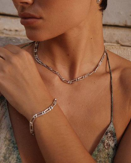 The Two-Tone Pave Link Bracelet