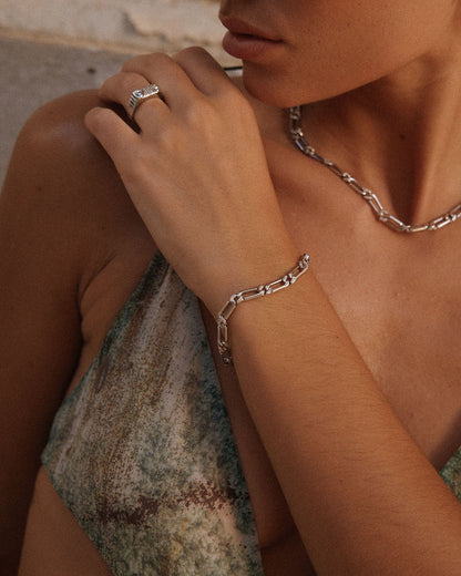 The Two-Tone Pave Link Bracelet