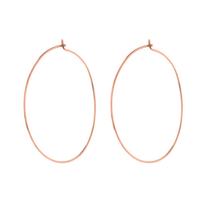Capri Wire Hoops - Rose Gold
