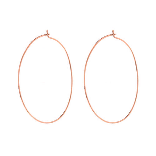Capri Wire Hoops - Rose Gold