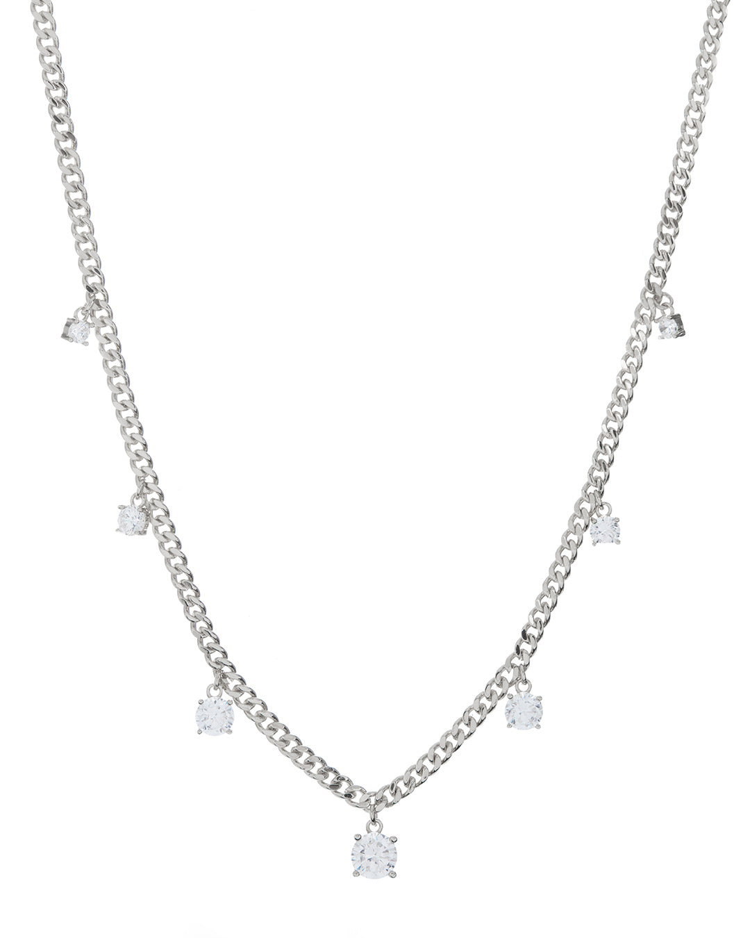 Cher Diamonte Necklace- Silver